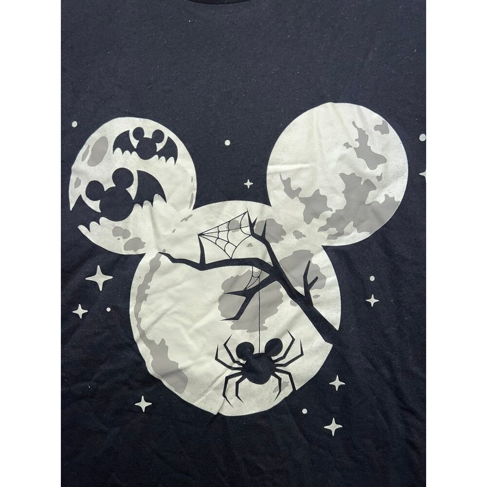 Disney Mickey Mouse Halloween Shirt Moon Ears Glow In Dark Graphic Tee NWT 2XL - Picture 2 of 8